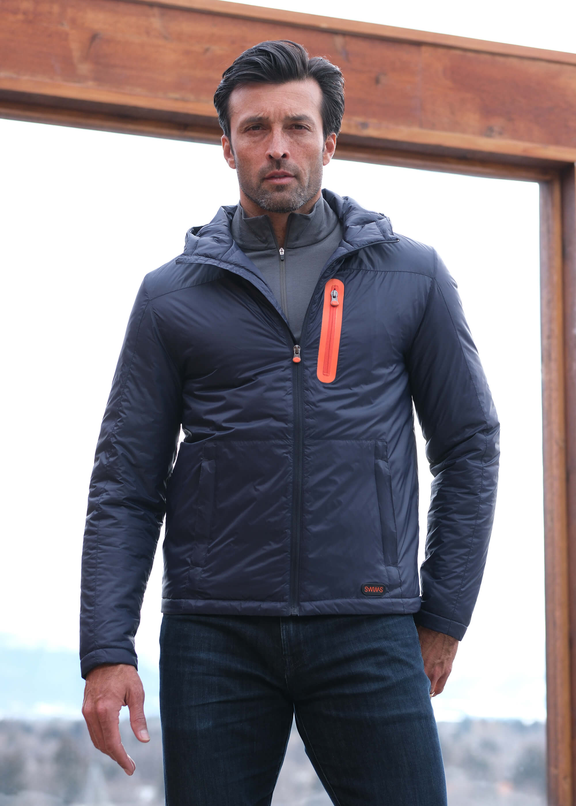 Etna 1/4 Zip Layering Knit - background::white,variant::Hickory