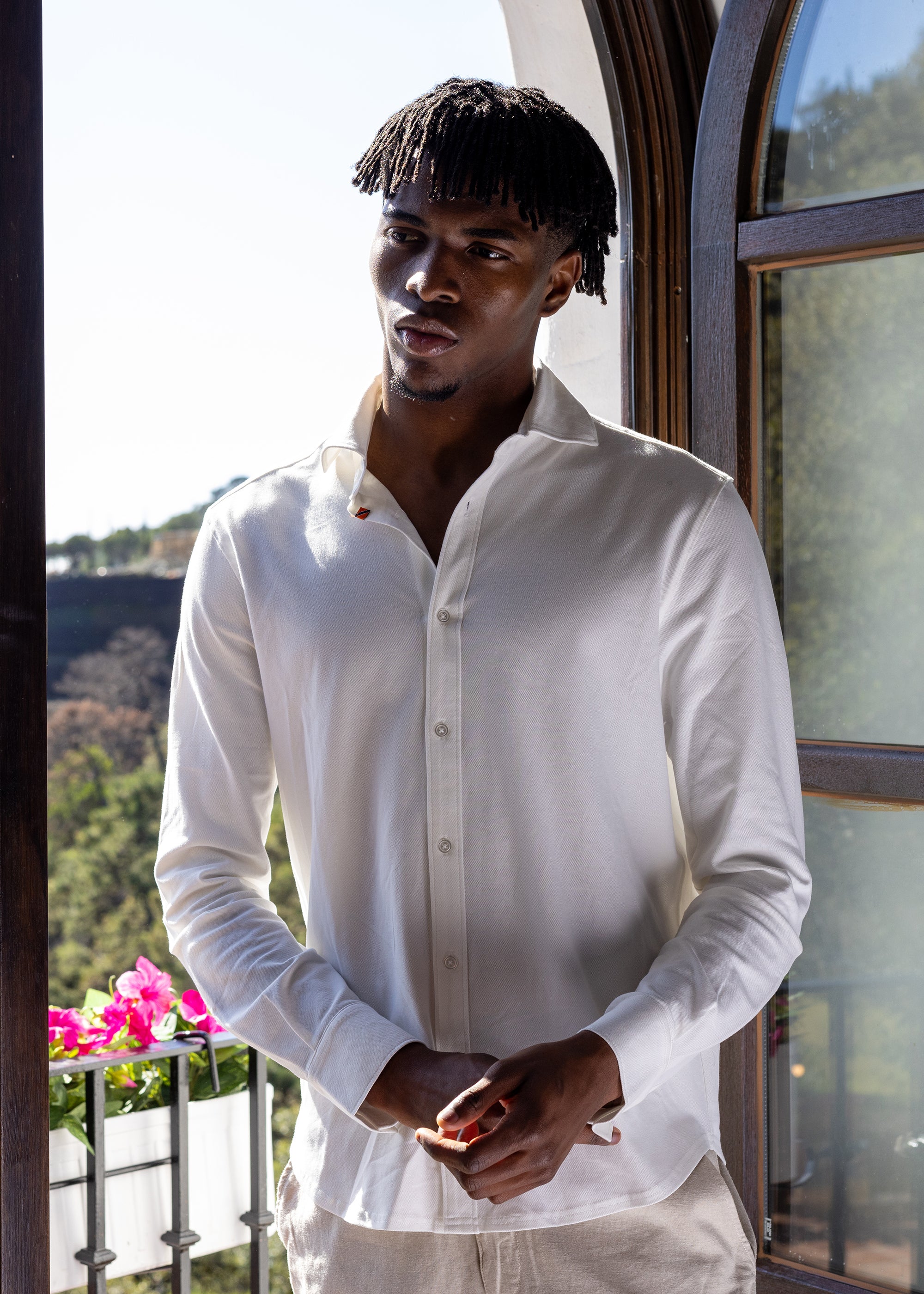 Scorpios Knit Shirt - background::white,variant::White