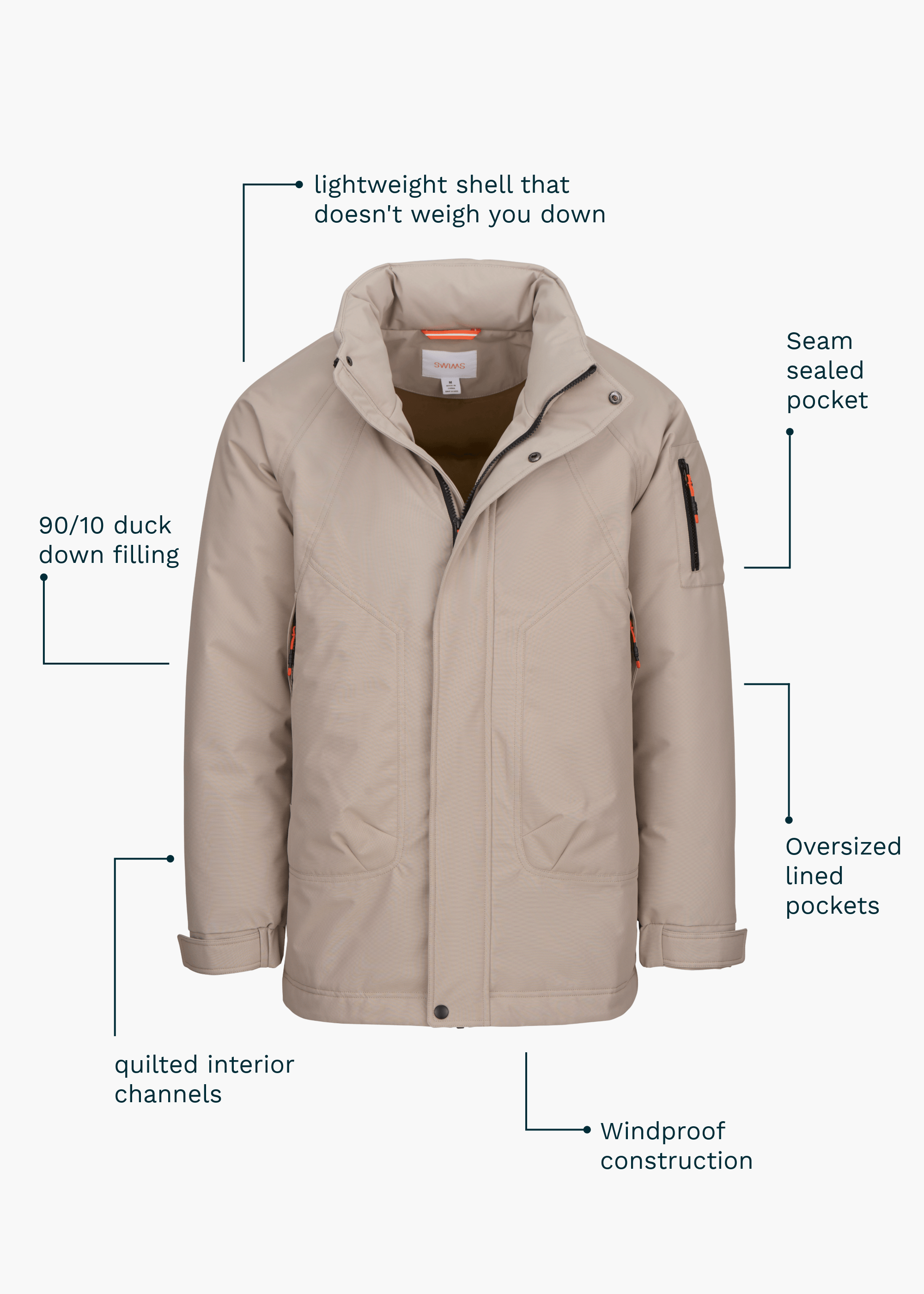 Skadi Down Parka - background::white,variant::Beige