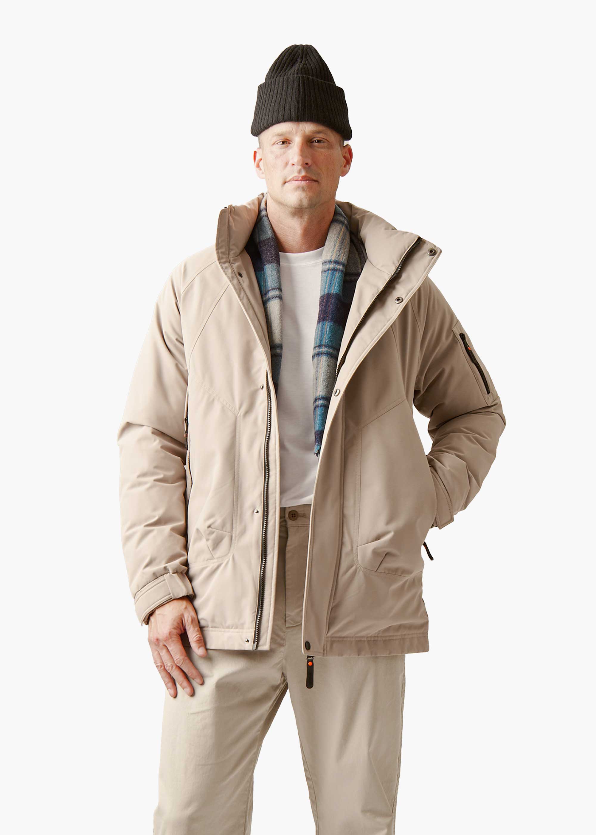 Skadi Down Parka - background::white,variant::Beige