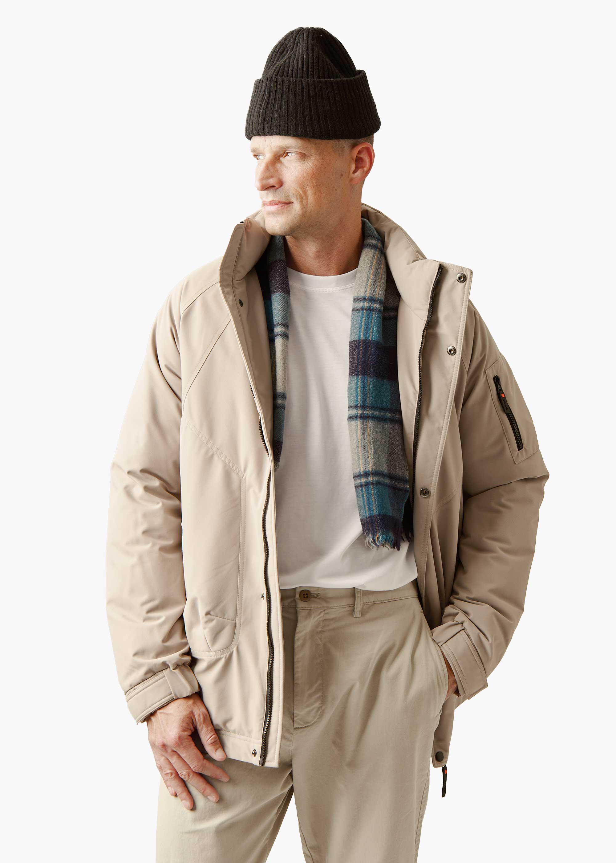 Skadi Down Parka - background::white,variant::Beige