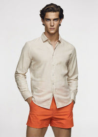 Kyst Swim Trunk (5” Inseam) - background::white,variant::Milos SWIMS Orange