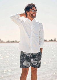 Kyst Swim Trunk (5” Inseam) - background::white,variant::Poseidon Black