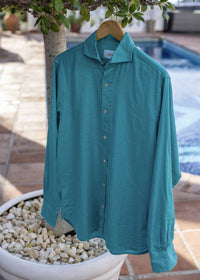 Santorini Sport Shirt - background::white,variant::Cerulean