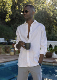 Santorini Sport Shirt - background::white,variant::White