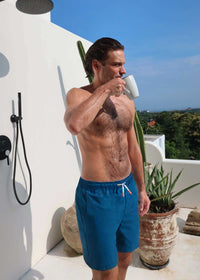Sol Swim Short (6 ½” Inseam) - background::white,variant::Naxos Tidal Blue