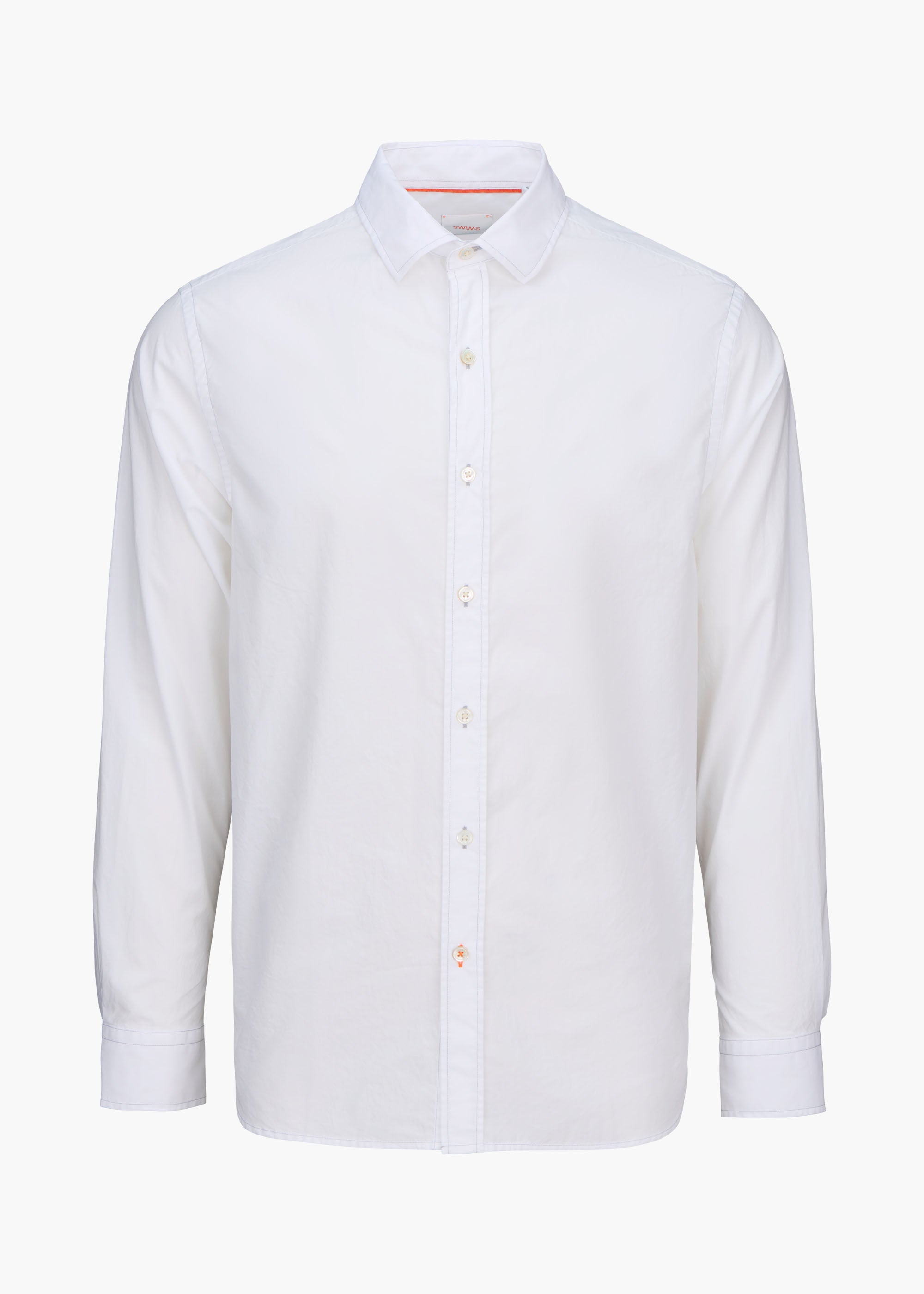 Malfa Garment Dye Shirt - background::white,variant::White