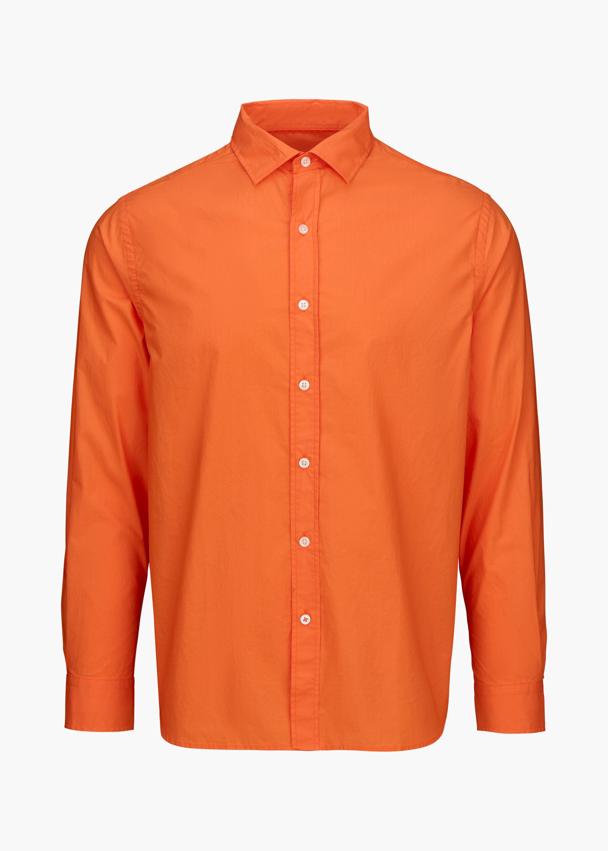 Malfa Garment Dye Shirt - background::white,variant::Arancia