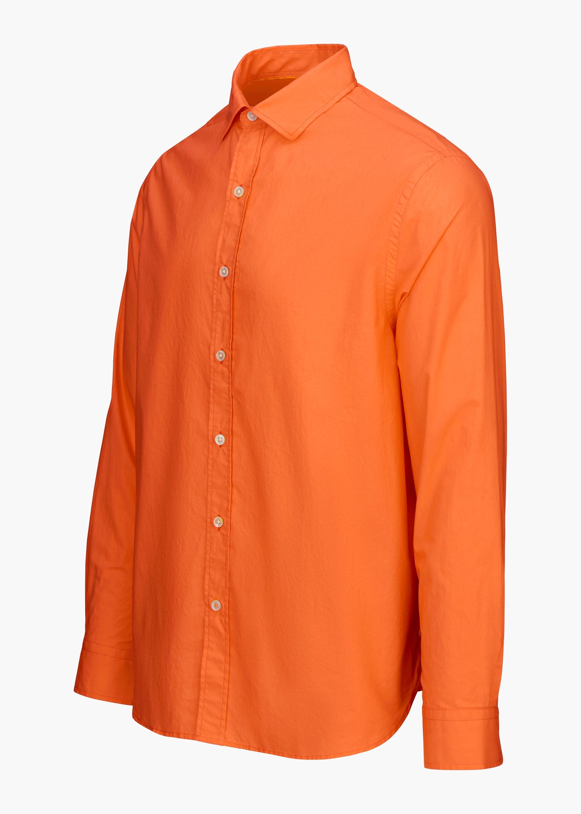 Malfa Garment Dye Shirt - background::white,variant::Arancia