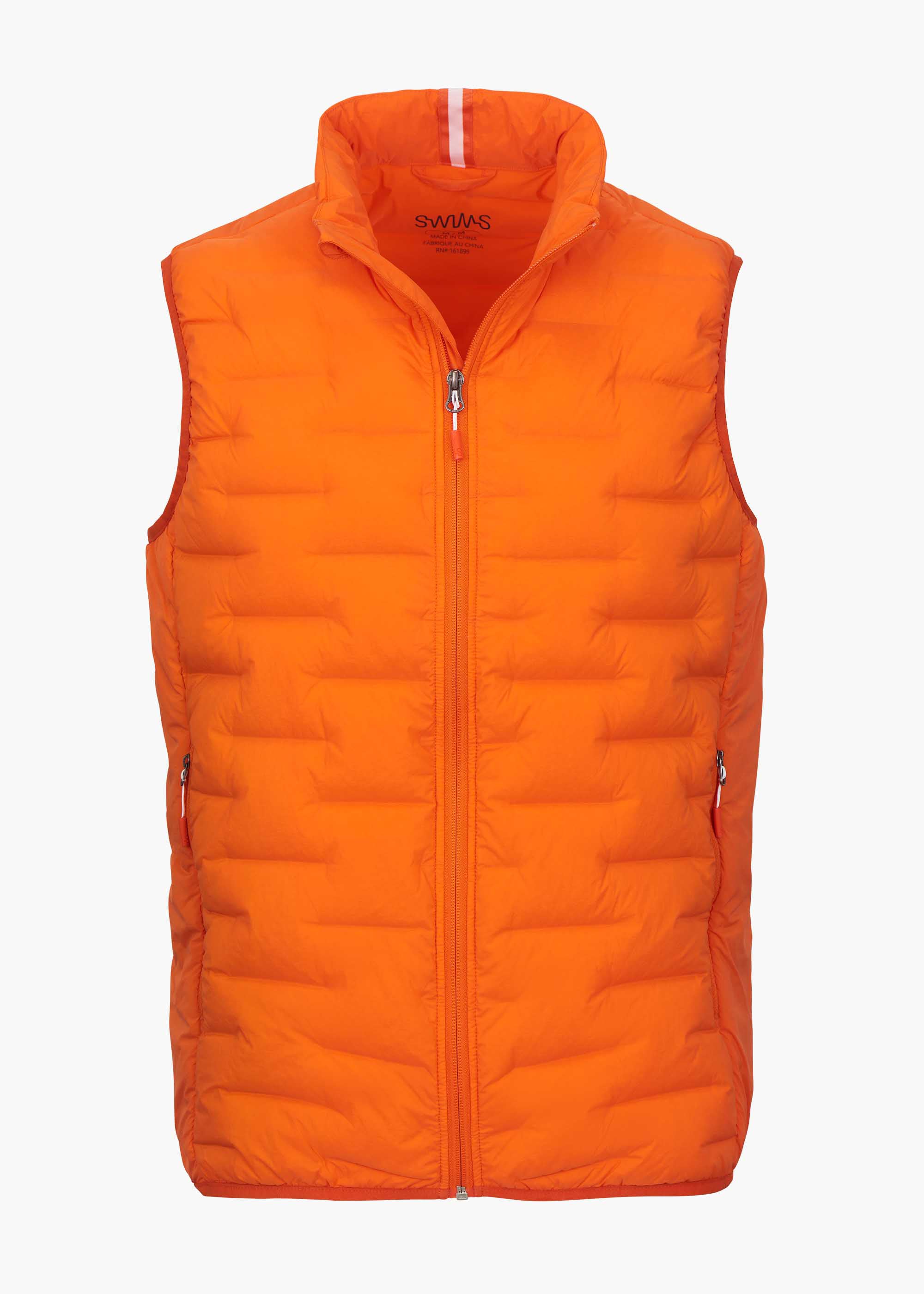 Lofoten Seamless Down Vest - background::white,variant::Swims Orange