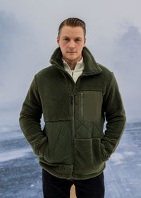 Osaka Pile Jacket - background::white,variant::Dark Olive