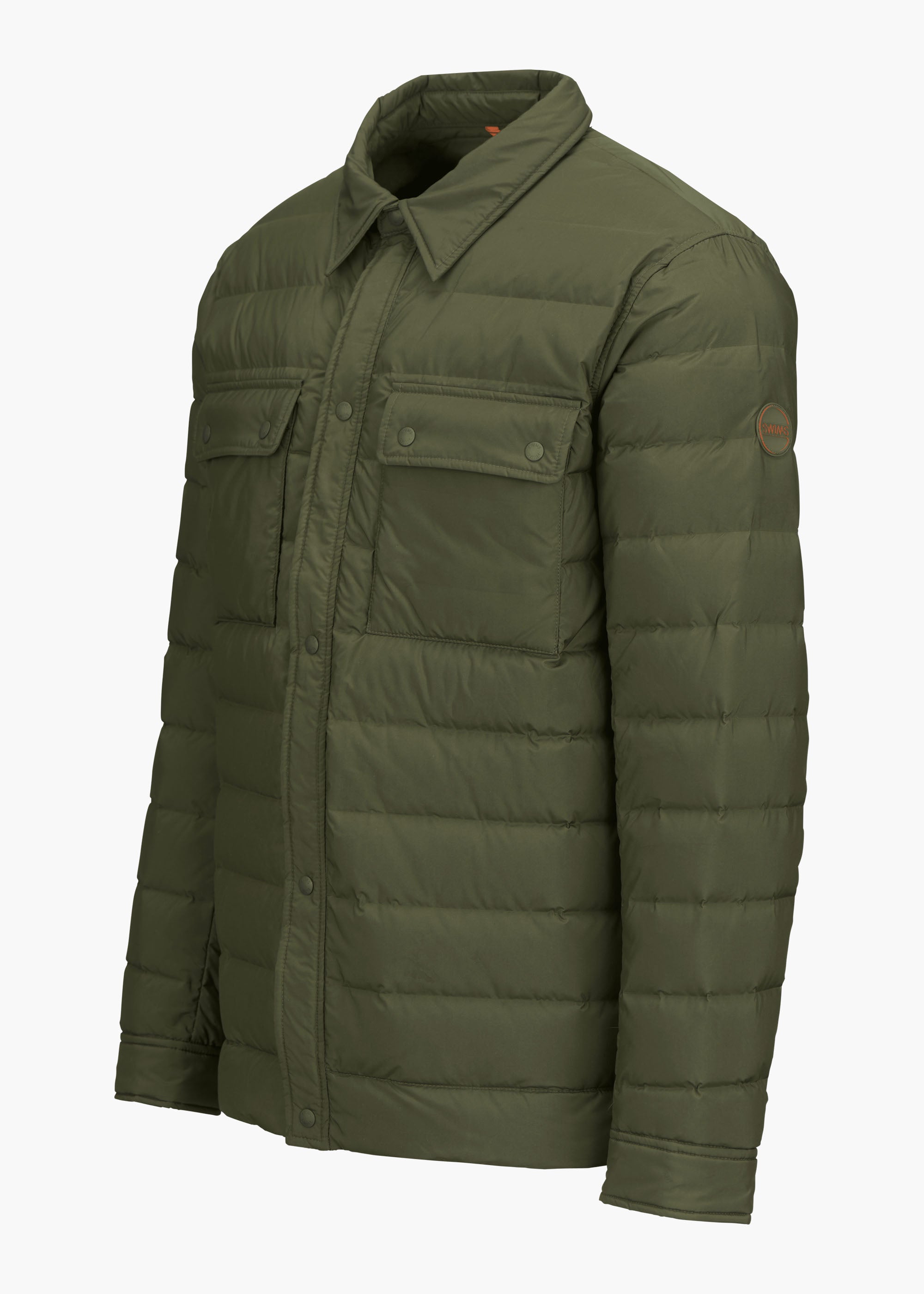 Sapparo Down Shirt - background::white,variant::Dark Olive