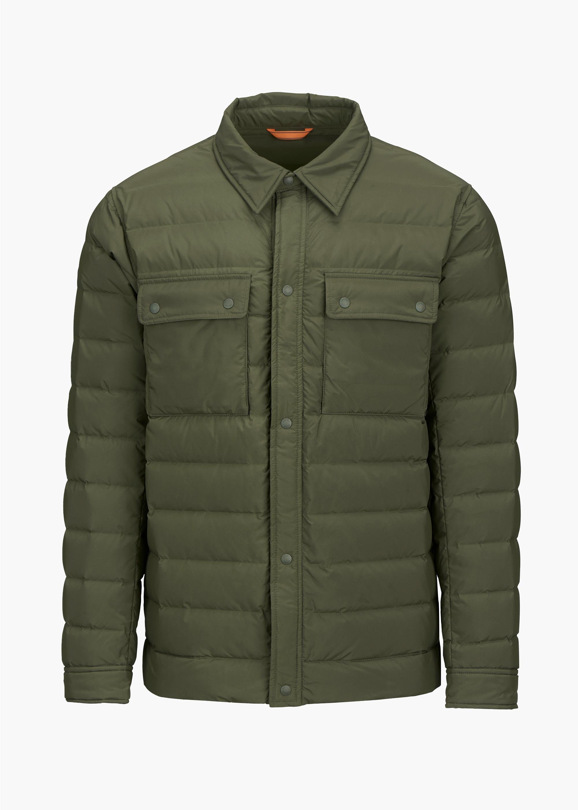 Sapparo Down Shirt - background::white,variant::Dark Olive