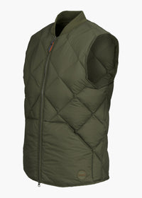 Myoko Down Vest - background::white,variant::Dark Olive