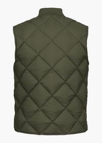 Myoko Down Vest - background::white,variant::Dark Olive