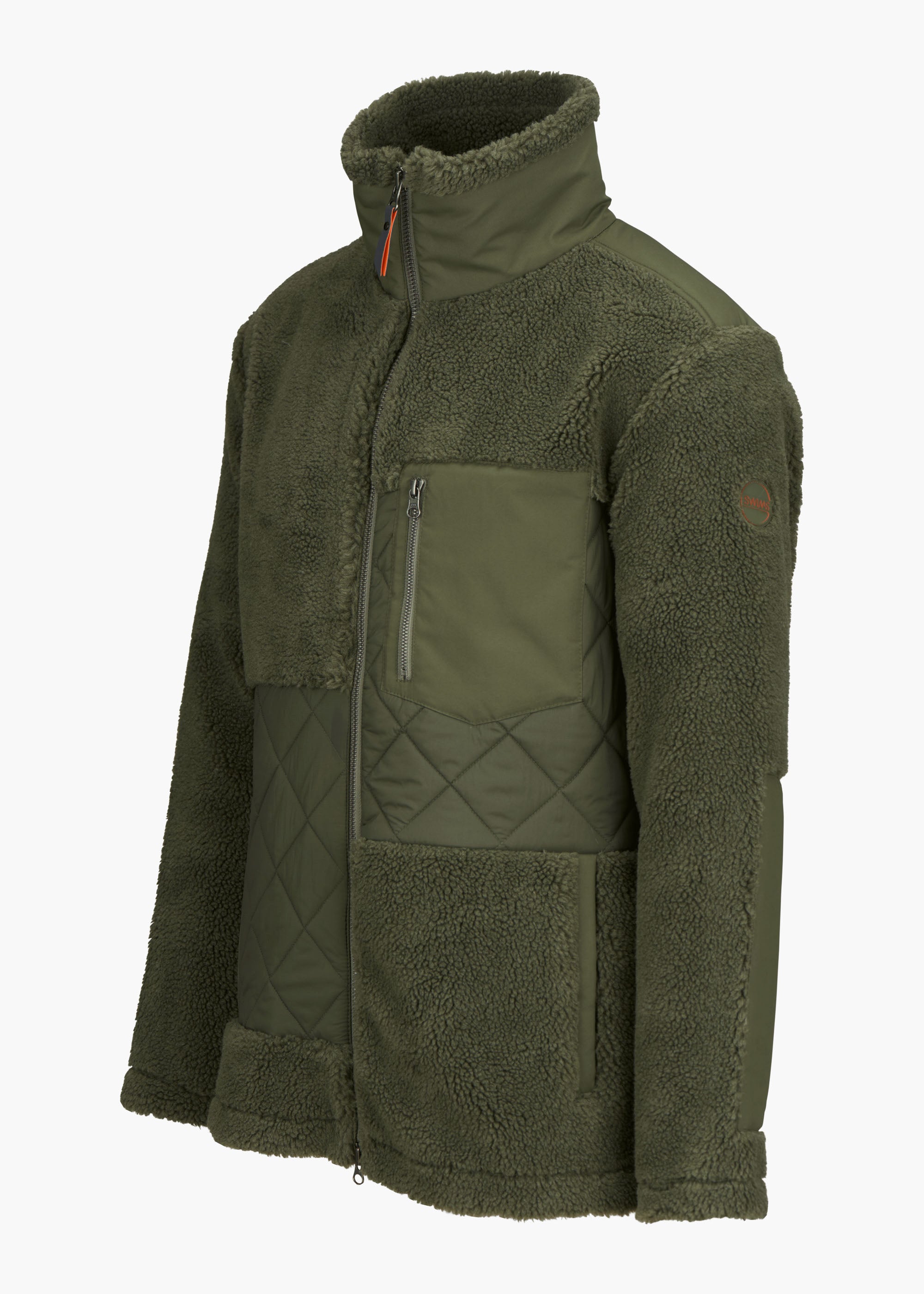 Osaka Pile Jacket - background::white,variant::Dark Olive