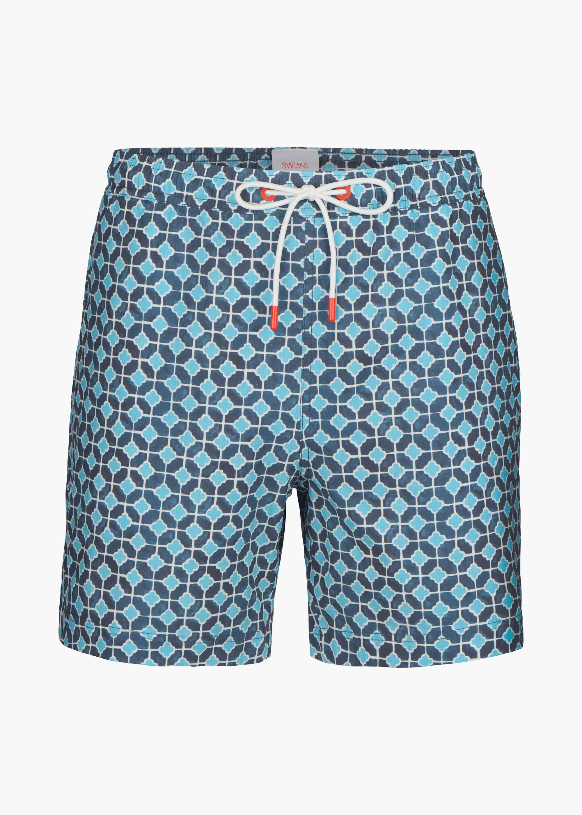 Sol Swim Short (6 ½” Inseam) - background::white,variant::Mykonos Dark Denim