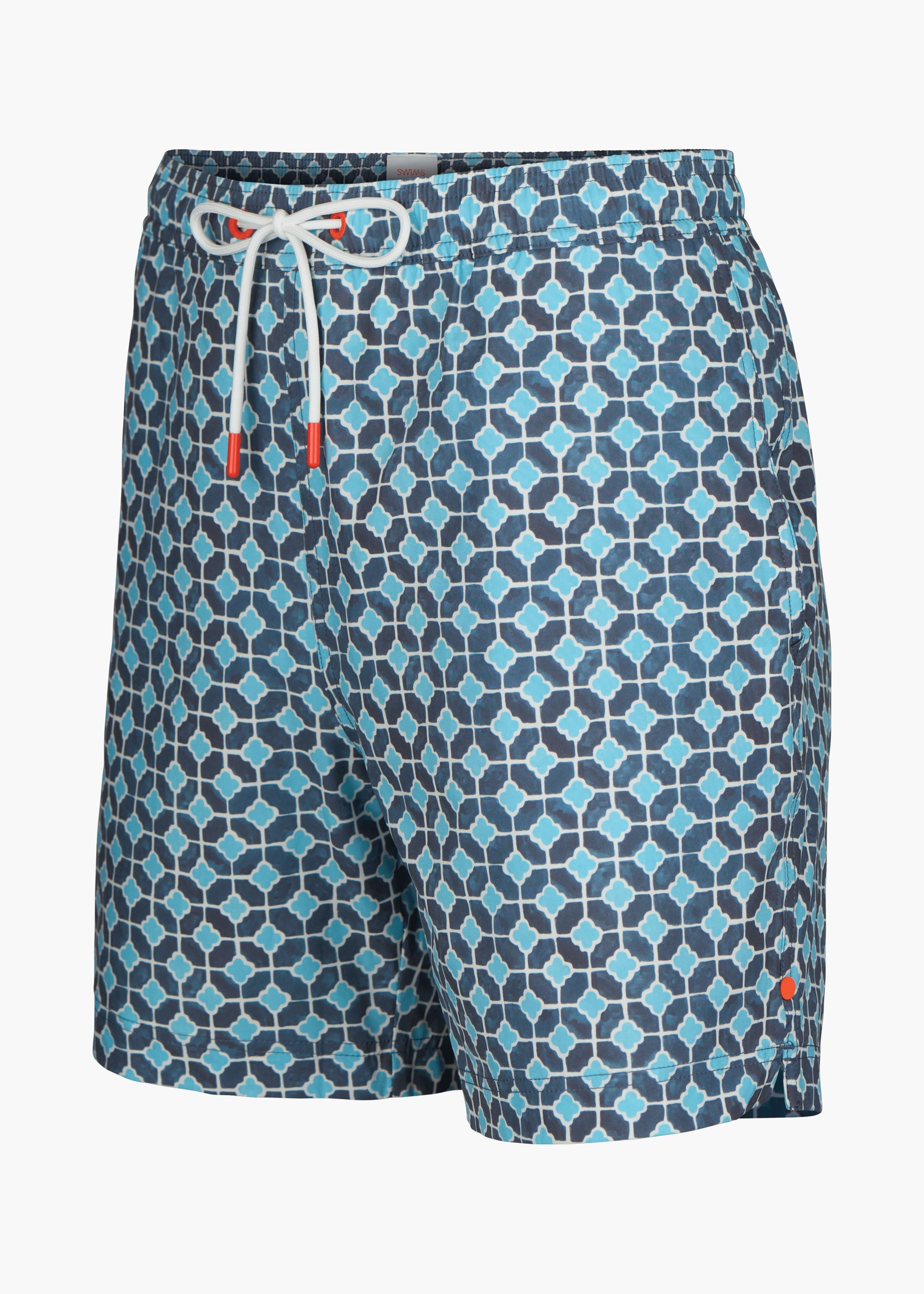 Sol Swim Short (6 ½” Inseam) - background::white,variant::Mykonos Dark Denim