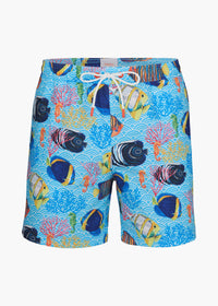 Sol Swim Short (6 ½” Inseam) - background::white,variant::Paros Spray Blue