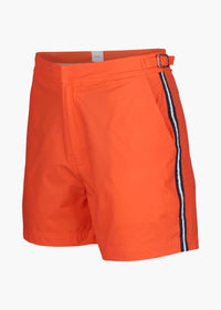 Kyst Swim Trunk (5” Inseam) - background::white,variant::Milos SWIMS Orange