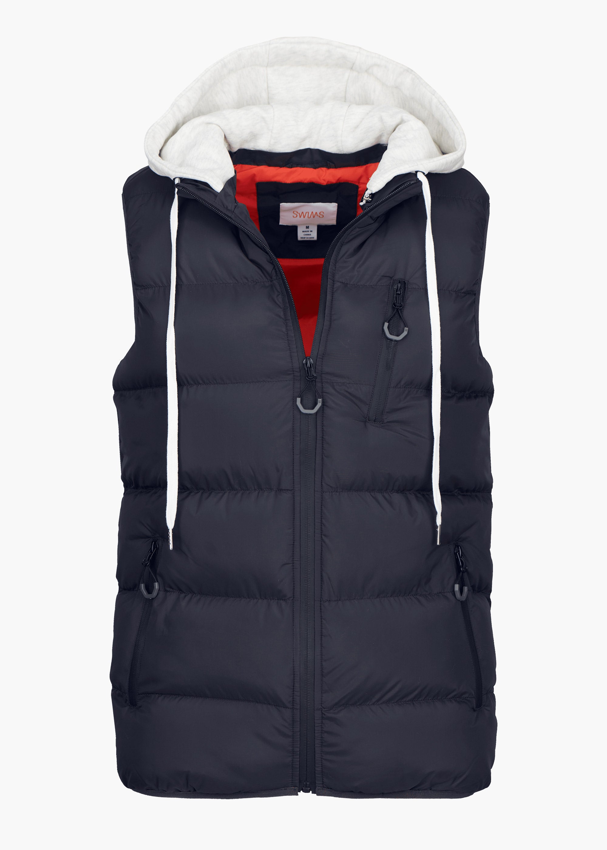 Helg Hoodie Puffer Vest - background::white,variant::Navy