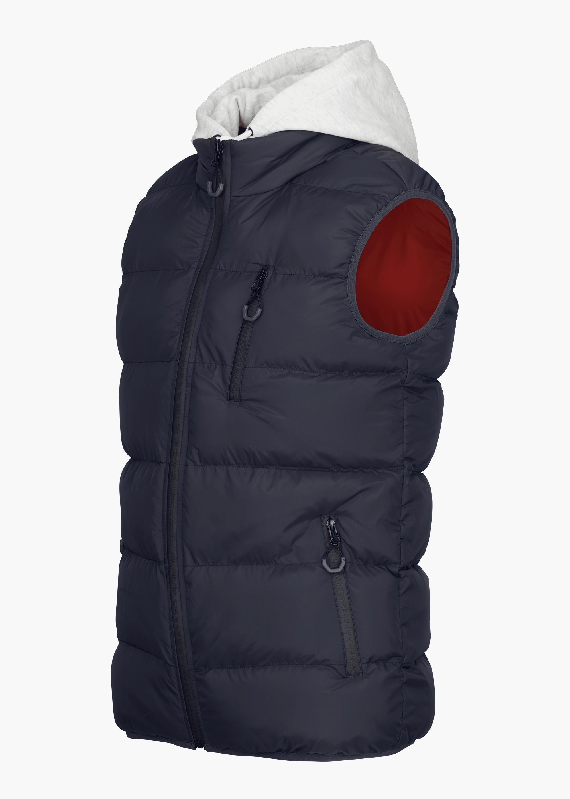 Helg Hoodie Puffer Vest - background::white,variant::Navy