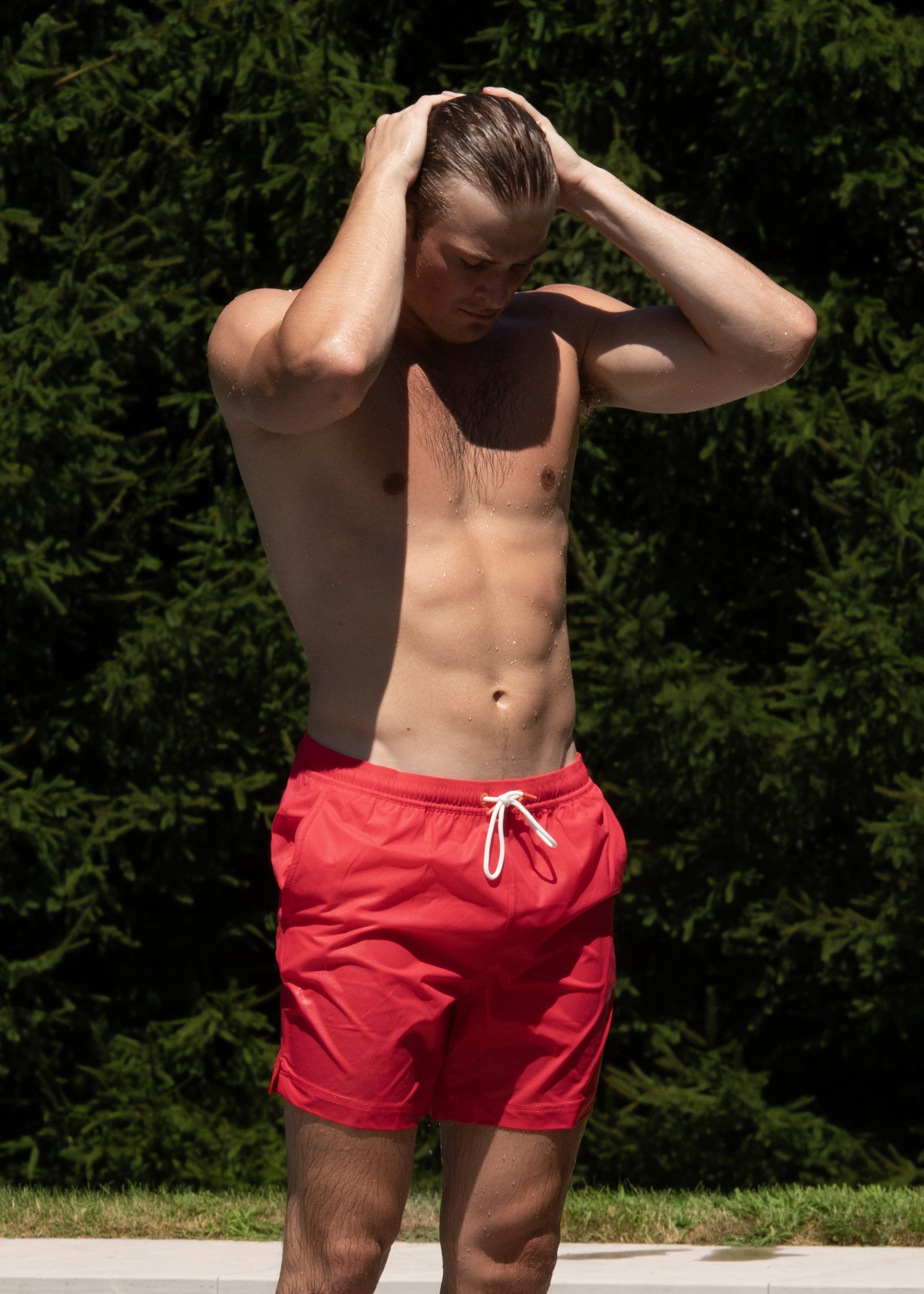Sol Swim Short (6 ½” Inseam) - background::white,variant::Naxos Campari