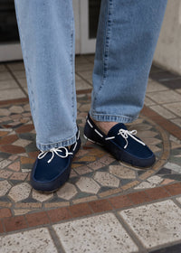 Braided Lace Loafer - background::white,variant::Navy/White