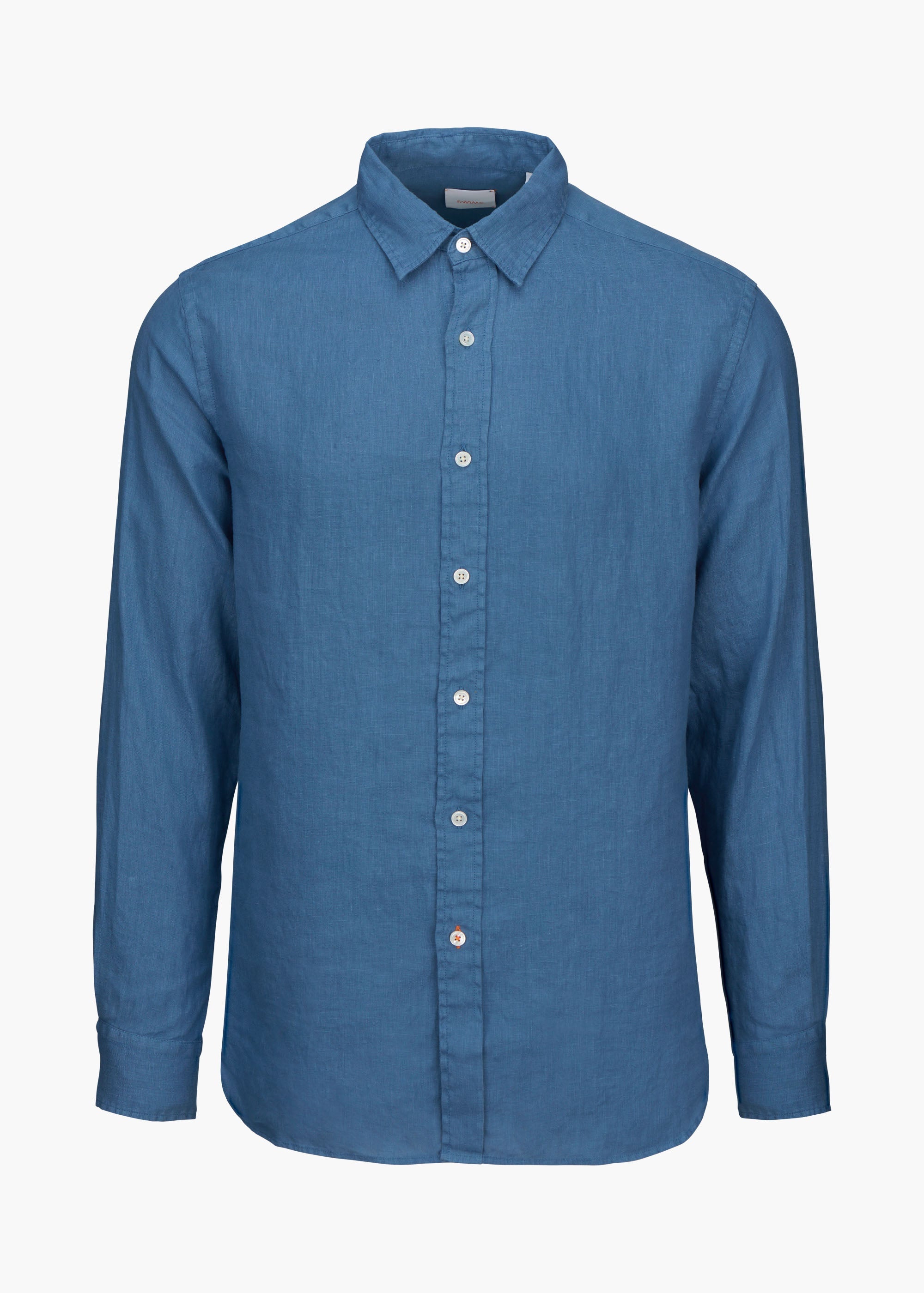 Amalfi Linen Shirt - background::white,variant::Tidal Blue