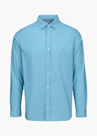 Malfa Garment Dye Shirt - background::white,variant::Aegean Blue