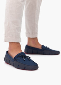 Braided Lace Lux Loafer Driver - background::white,variant::Navy/Deep Red