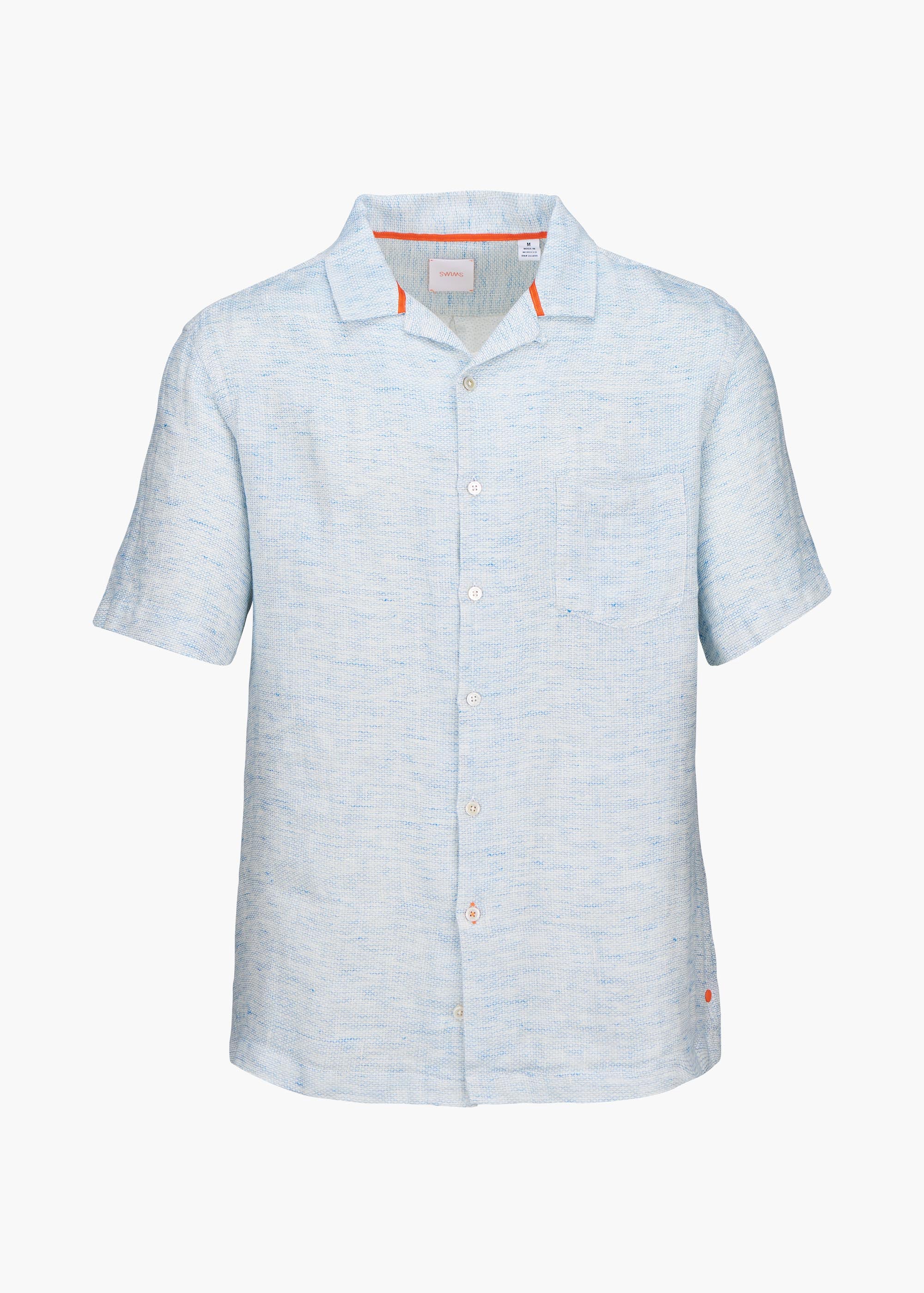 Capri Linen Shirt - background::white,variant::Blue Skies Linen