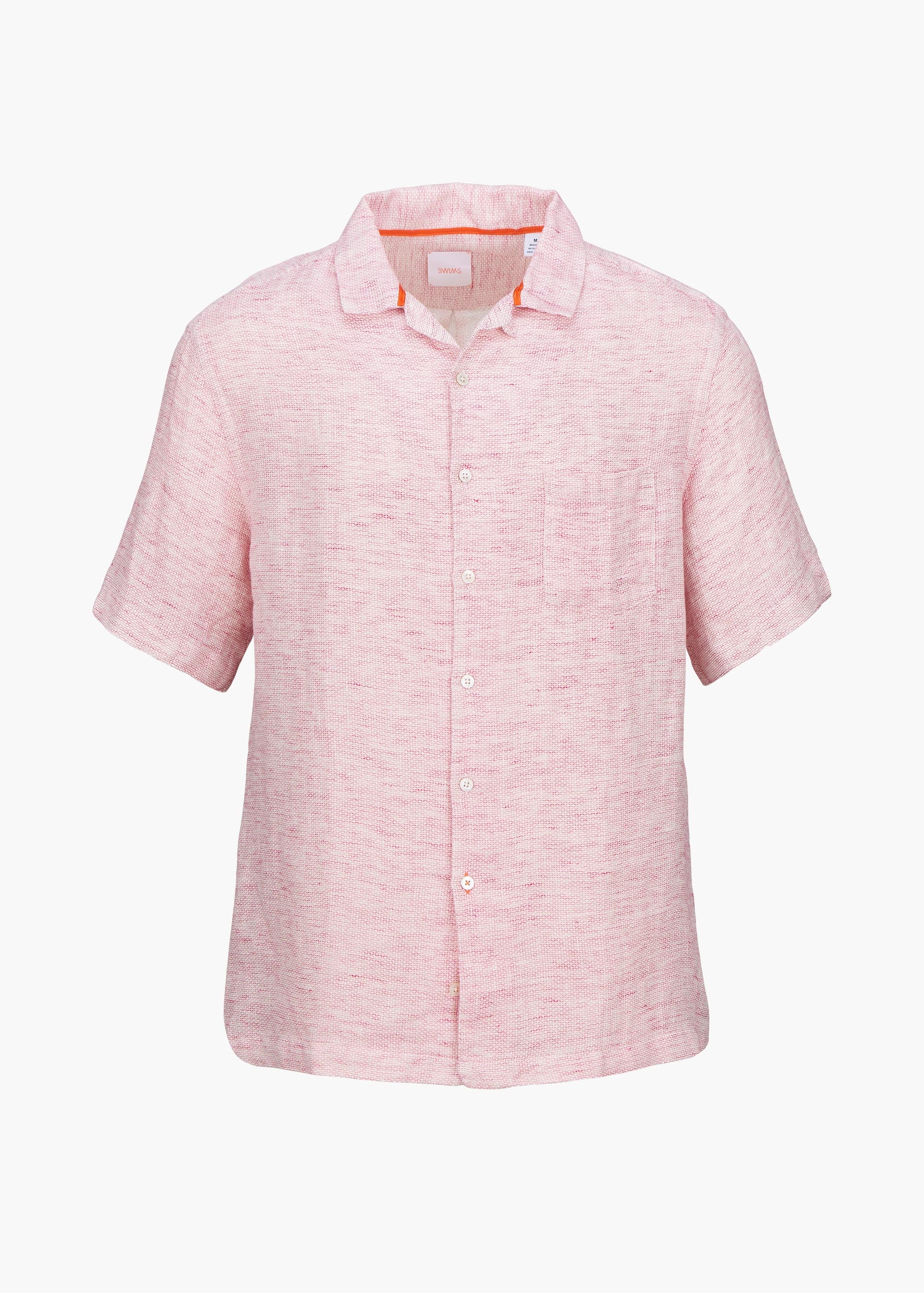 Capri Linen Shirt - background::white,variant::Berry Pink Linen