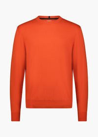 Skrova Crewneck Sweater - background::white,variant::Swims Orange