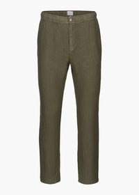 Amalfi Slim Linen Pant - background::white,variant::Hickory