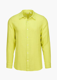 Amalfi Linen Shirt - background::white,variant::Citron