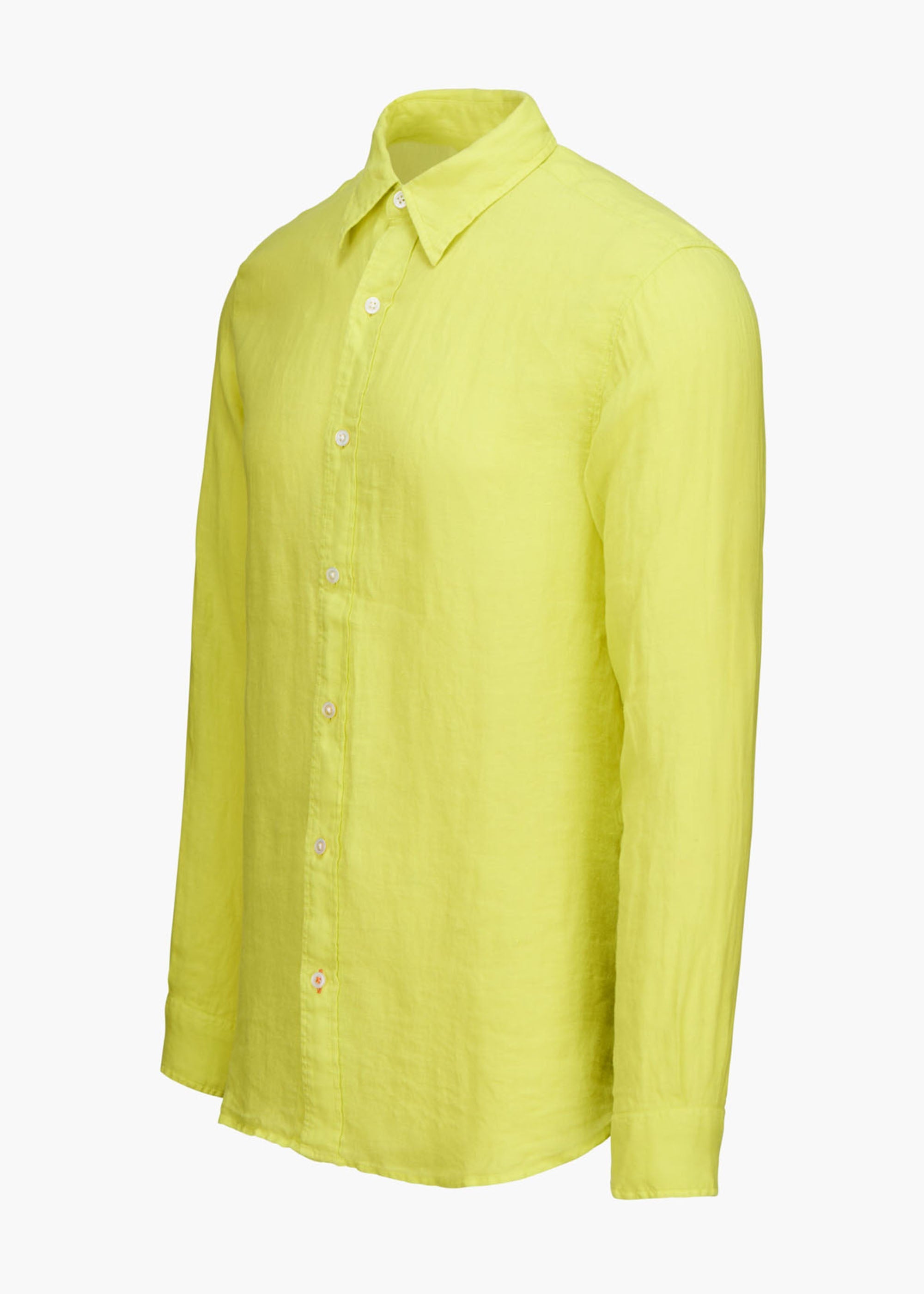 Amalfi Linen Shirt - background::white,variant::Citron