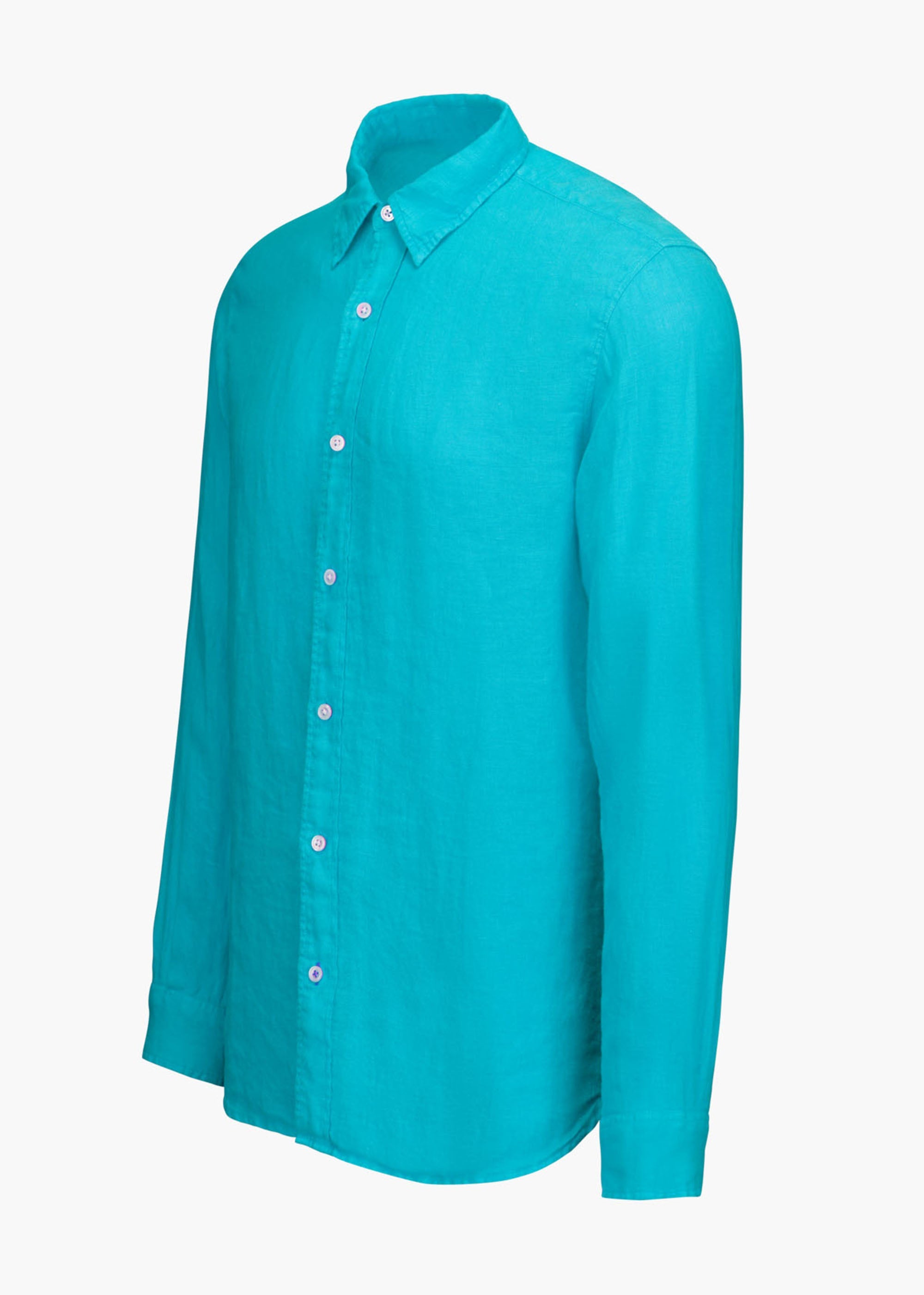 Flowing Linen Tunic-shirt SANIBEL in Dusty Blue