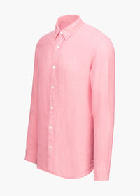 Amalfi Linen Shirt - background::white,variant::Blush Pink