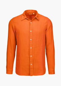 Amalfi Linen Shirt - background::white,variant::SWIMS Orange